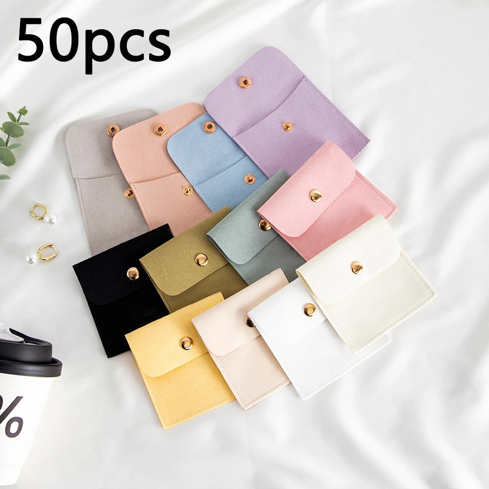50/10/1pcs Microfiber Velvet Bag Jewelry Presents Bags for Earrings Necklace Christmas Wedding Gift Package Candy Favor Bag