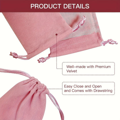 10pcs Velvet Jewelry Gift Bags with Drawstrings -Soft Storage Pouches for Wedding Favors,Birthday Presents,Anniversary Keepsakes