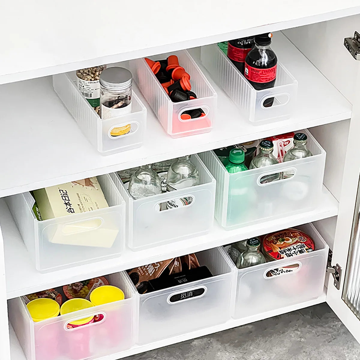 WORTHBUY Plastic Folding Fridge Storage Box Pull-Out Fruit Vegetable Organizer Box Large Capacity Kitchen Storage Organization