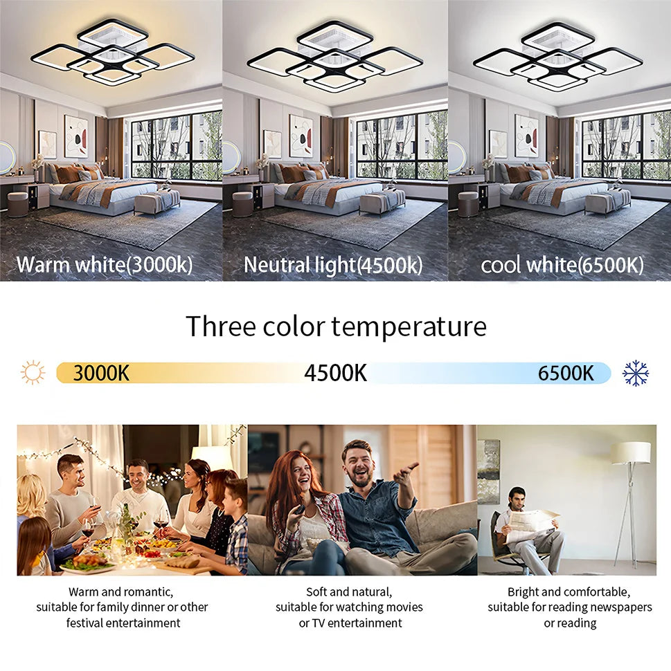 Lámpara de techo LED moderna para salón y dormitorio con mando a distancia, plafón sencillo, accesorios nórdicos para el hogar