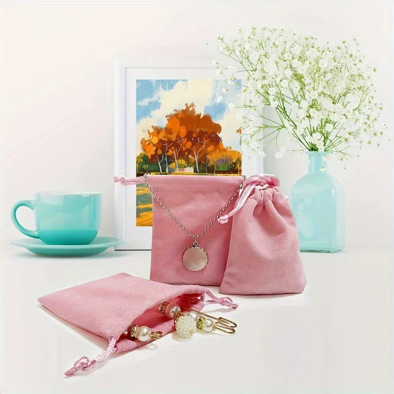 10pcs Velvet Jewelry Gift Bags with Drawstrings -Soft Storage Pouches for Wedding Favors,Birthday Presents,Anniversary Keepsakes