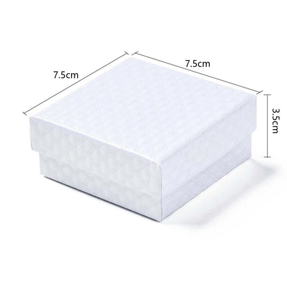 12 pcs 7.5x7.5x3.5cm Black Red Square Cardboard Jewelry Boxes for Pendant Earring Ring Jewelry Valentine's Day Gift Boxes