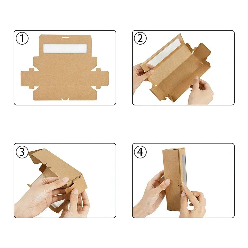 with Clear Window Flip Lid White Cardboard, Macaron Kraft Paper Packaging Box Dessert Packaging Candy Flower Gift Box Party Supp
