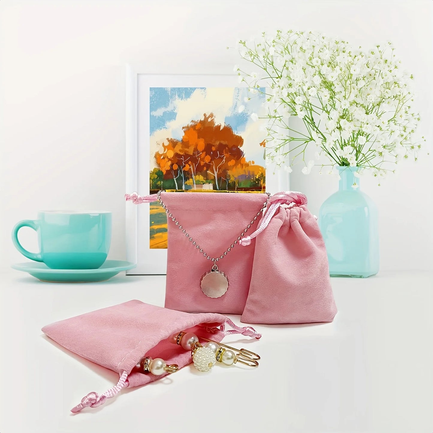 10pcs Velvet Jewelry Gift Bags with Drawstrings -Soft Storage Pouches for Wedding Favors,Birthday Presents,Anniversary Keepsakes