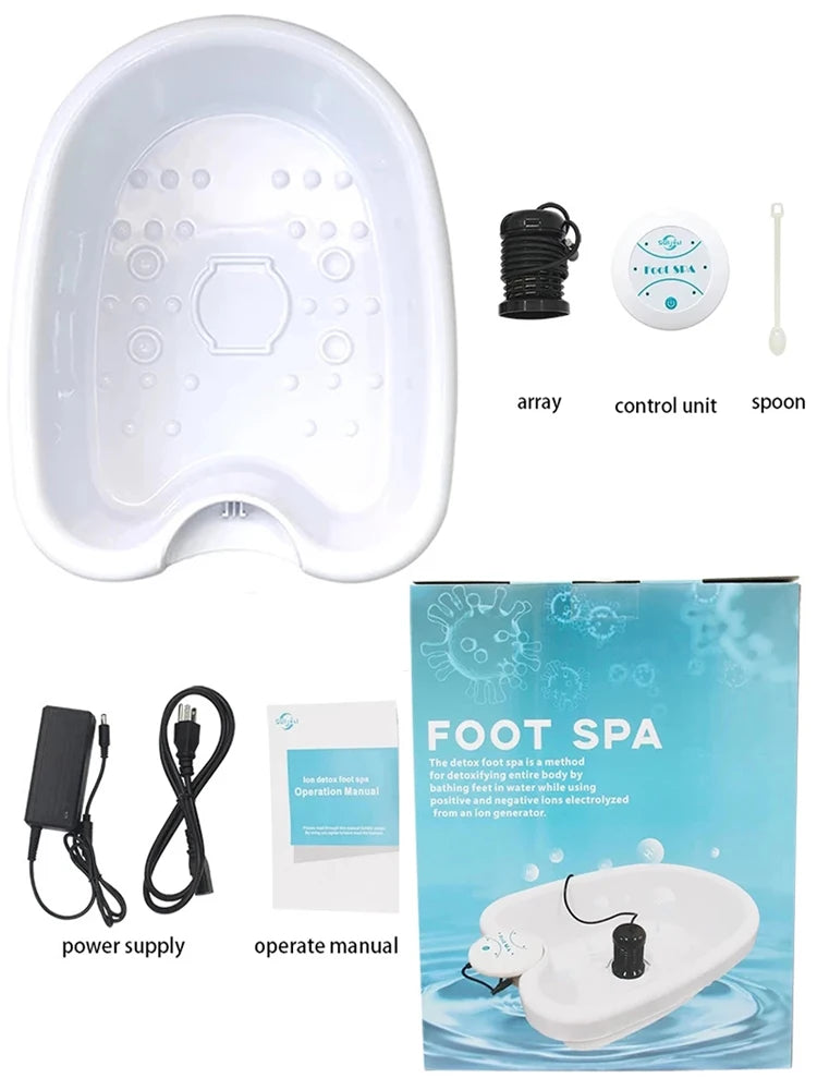 Detox Ionic FootBath Massage Machine Electric Foot Spa Bath Cleanse Massager Vibrating Care Arrays Aqua Health Therapy