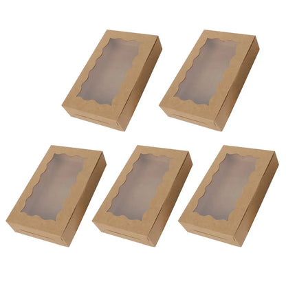 5/10/20pcs Cake Bakery Box With Window Candy Cookie Dessert Donut Box for Wedding Birthday Party Supplies Christmas Gift Packing