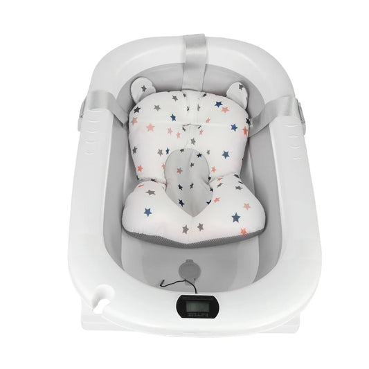 Bañera plegable para bebé con tapete, bañera para bebé con termómetro integrado, bañera portátil para bebés de 0 a 36 meses