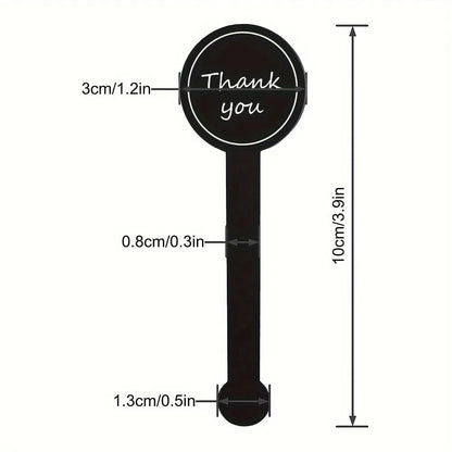 100/200pcs black Thank you long sealing sticker pudding bottle sticker, baking box label sticker, baking, handicraft products