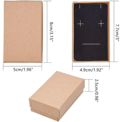 18 Pack 3.2x2x0.9 Inches Necklace Earring Ring Box Rectangle Kraft Cardboard Jewelry Gift Boxes