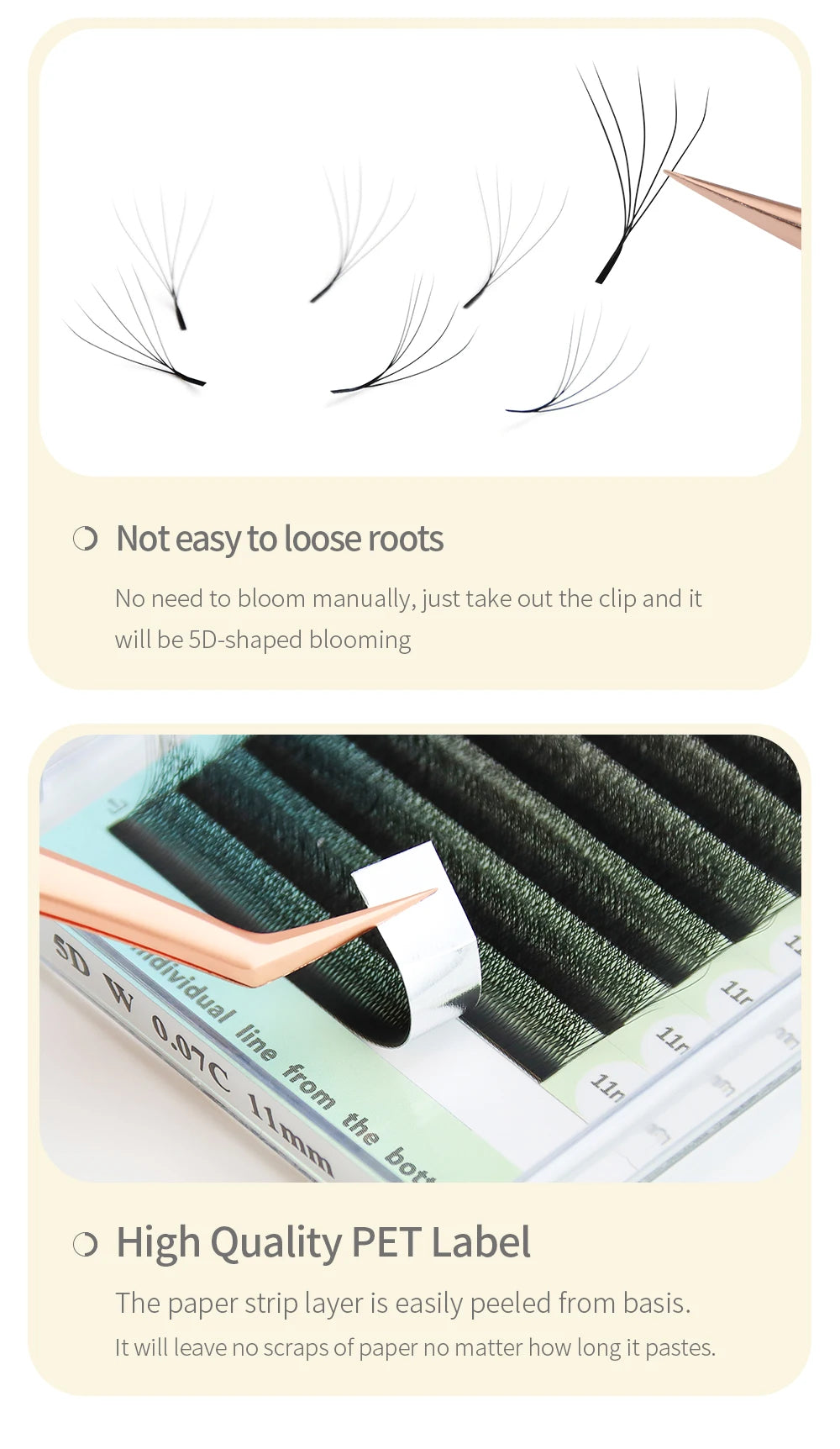 ANNAFRIS 4D 5D W Shape Eyelash Extension Handmade 12line/Tray Premade Volume Fans Clover W Lashes