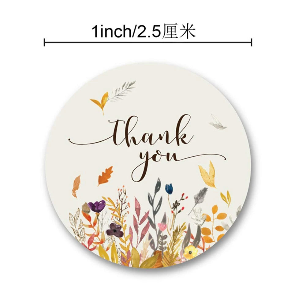 500pcs Thank You Stickers 1" Flower Design,Highly Recommended for Birthdays, Weddings, Giveaways, Bridal Showers  (1 Roll)