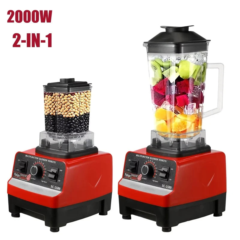 Batidora comercial de servicio pesado de 400 W, procesador de alimentos, mezcladora estacionaria, batidora de jugos de alta potencia para batidos de hielo, sin BPA para cocina