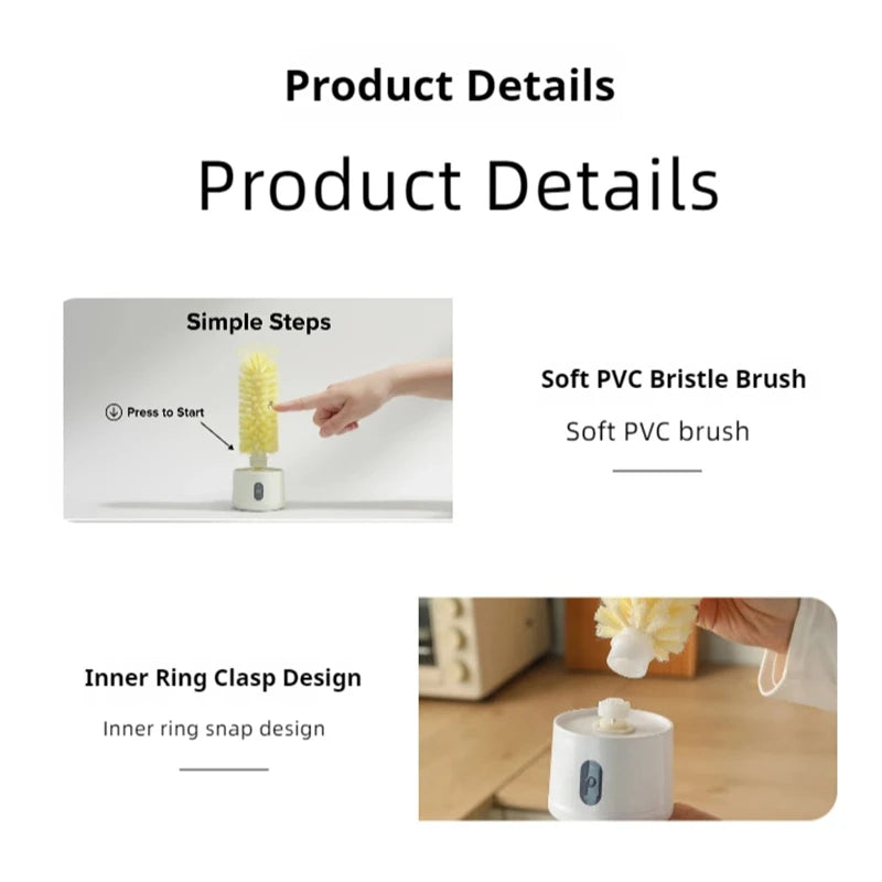 Electric Cup Scrubber Glass Cleaner Lazy Bottles Brush Sink Kitchen Cup Cleaning Brush Gadgets