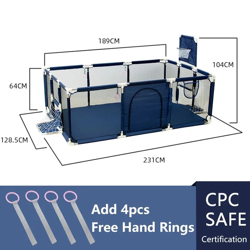 IMBABY Parque de juegos para bebés, parque infantil interior para bebés, parque infantil grande para niños, valla protectora de seguridad, parque de juegos impermeable