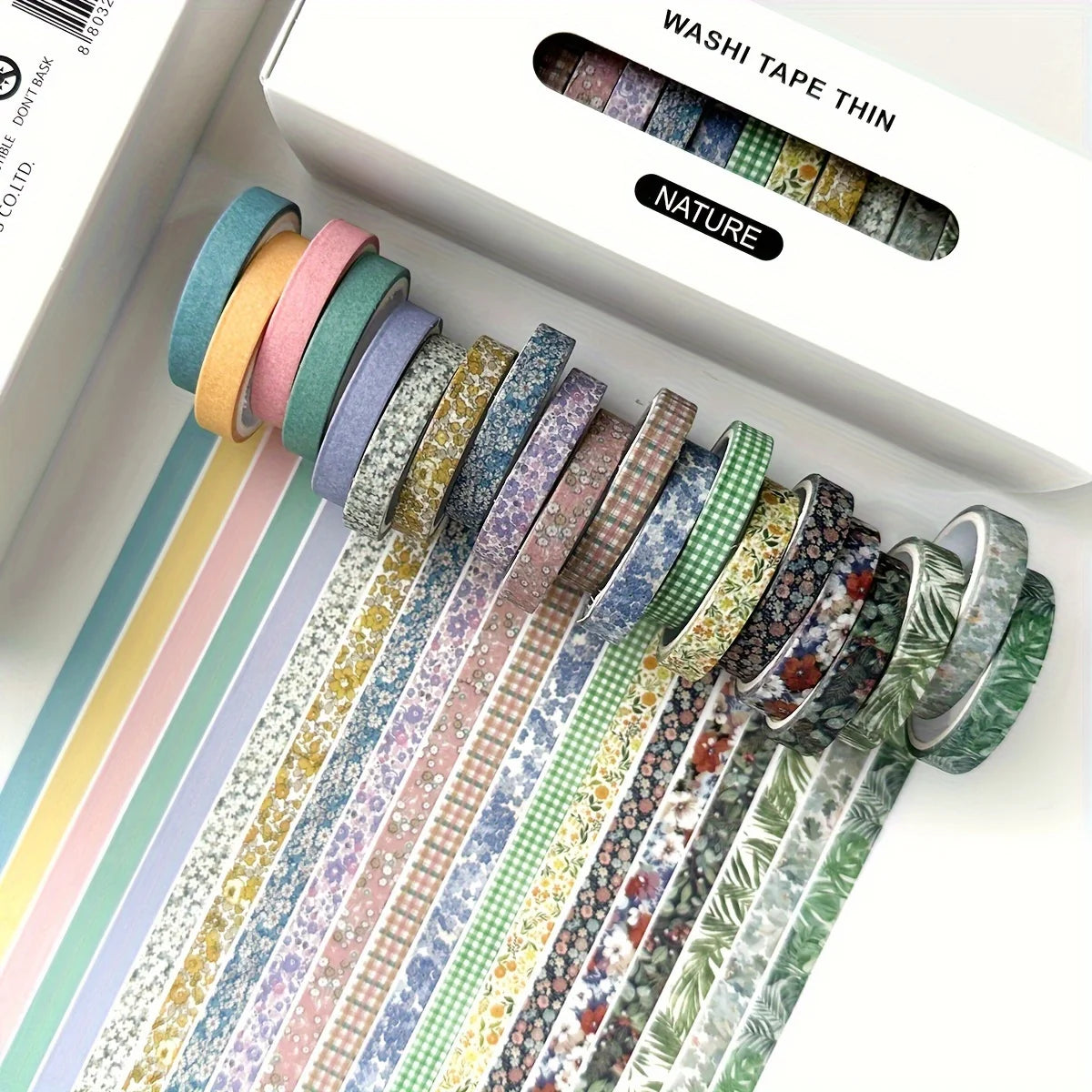 8 rolls/box retro-themed washi tape, various flowers, plaid patterns, handmade DIY scrapbook decoration materials