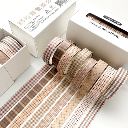 8 rolls/box retro-themed washi tape, various flowers, plaid patterns, handmade DIY scrapbook decoration materials