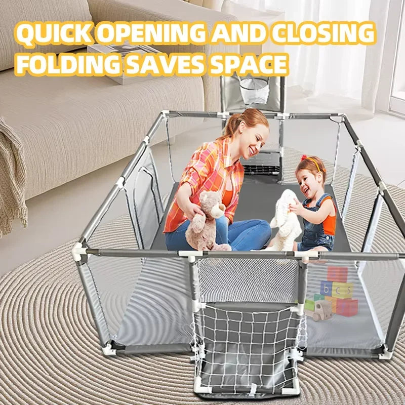 IMBABY Parque de juegos para bebés, parque infantil interior para bebés, parque infantil grande para niños, valla protectora de seguridad, parque de juegos impermeable