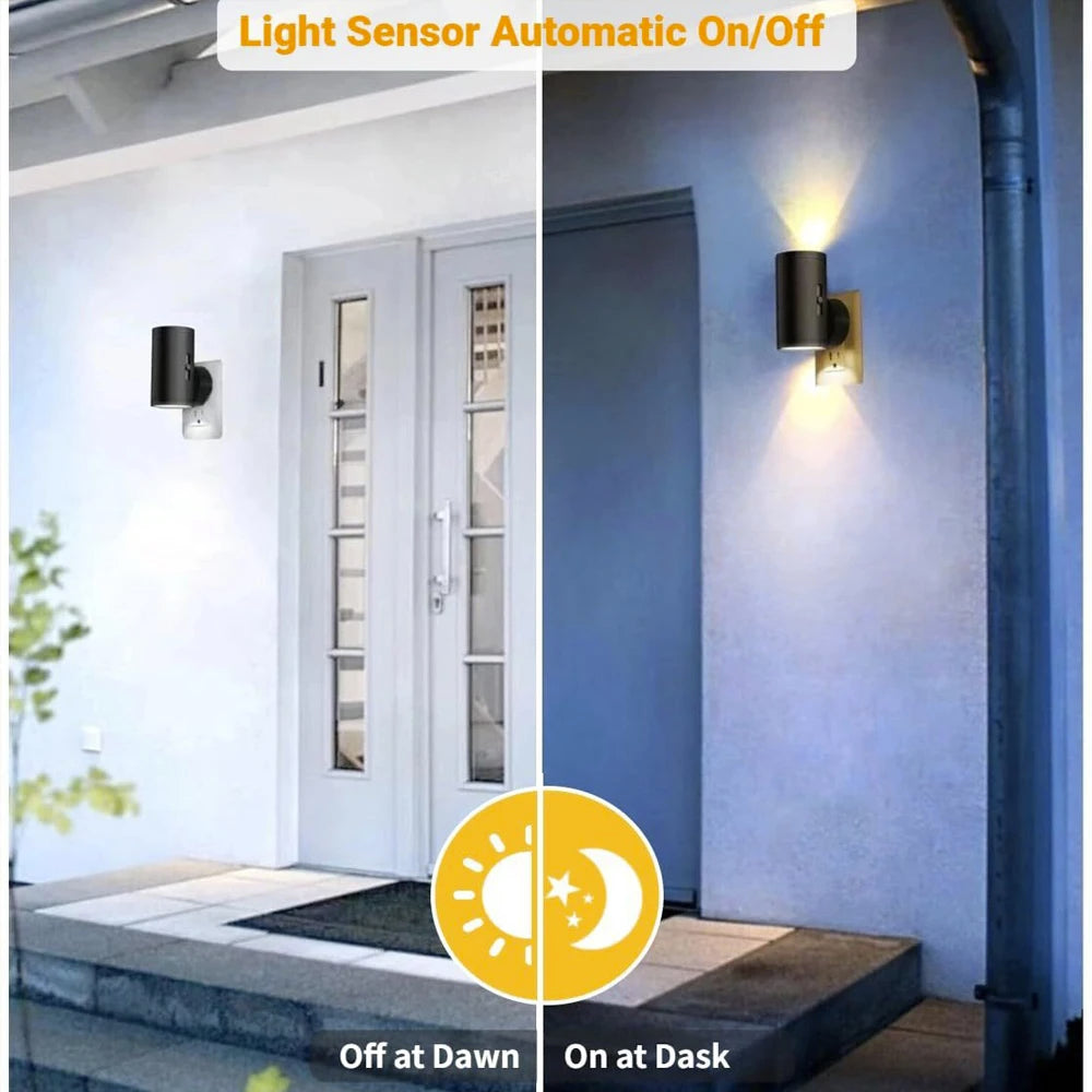 Cylindrical Night Lights Plug Into Wall Dimmable LED Nightlight with Light Sensor Adjustable Brightness for Hallway Bedroom