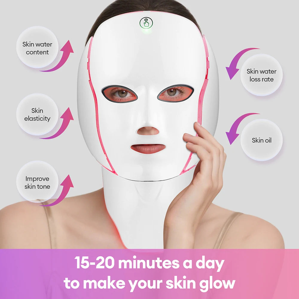 7 Colors Light Face Neck Beauty Mask Anti-Wrinkle Skin Brightening Neck Beauty Mask Skin Tightening Wrinkle Remover Skin Care