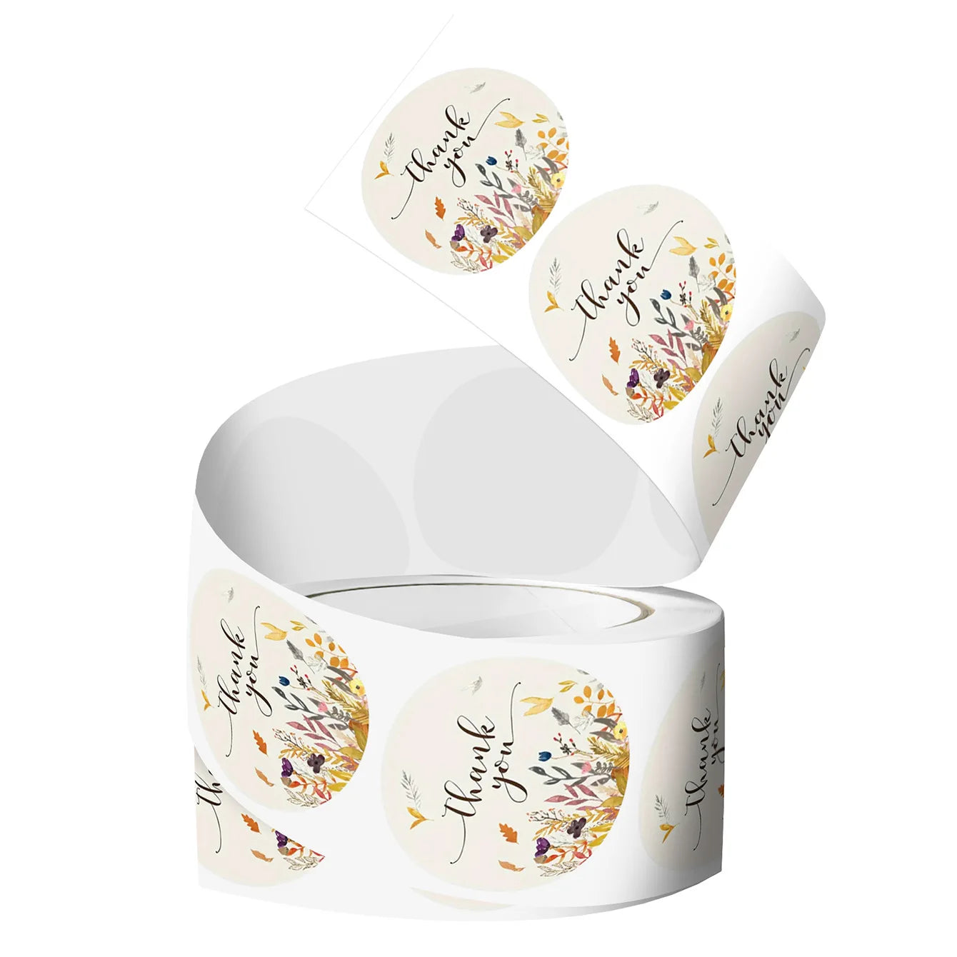 500pcs Thank You Stickers 1" Flower Design,Highly Recommended for Birthdays, Weddings, Giveaways, Bridal Showers  (1 Roll)