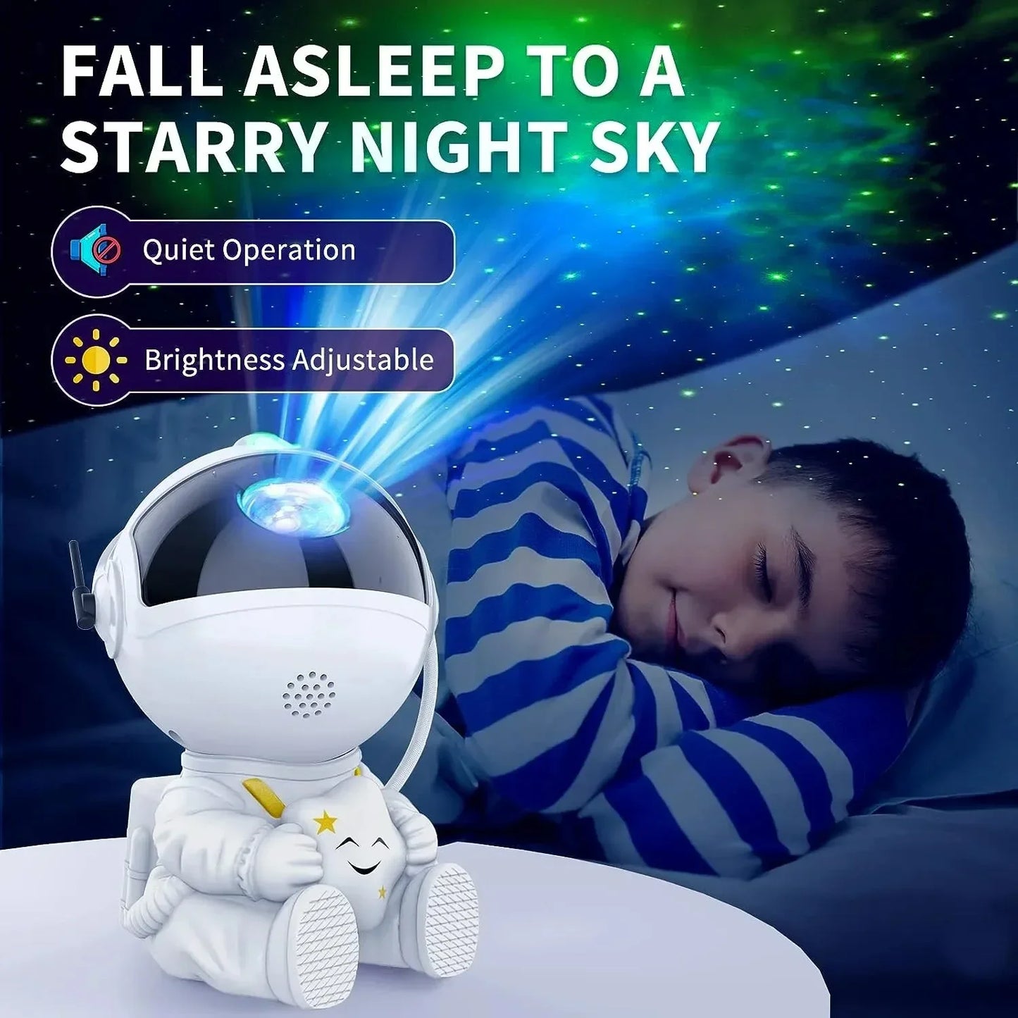 Proyector de astronauta Galaxy Star, luz nocturna LED