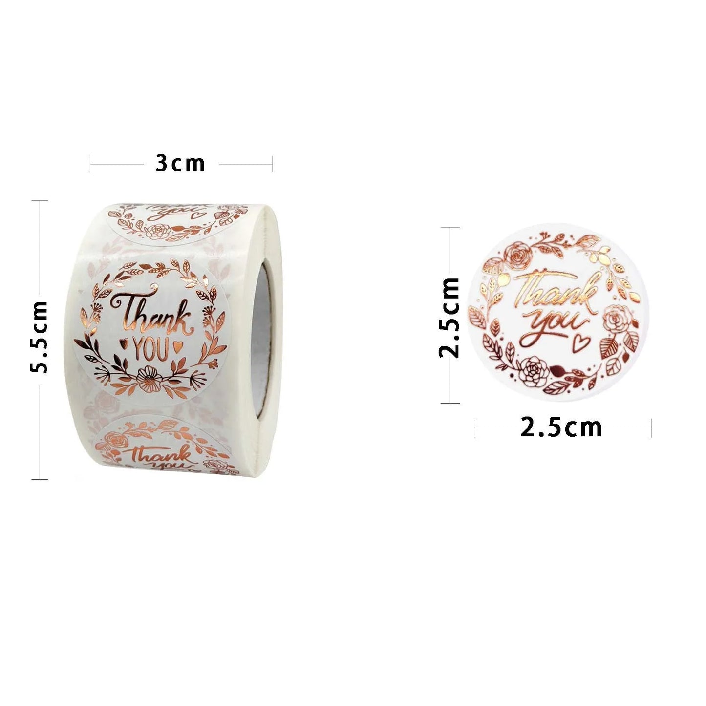 50-500pcs Luxury Bronzing Labels Thank You for Your Order Stickers Baking Seal Labels for Shop Business Package Gift Sticker