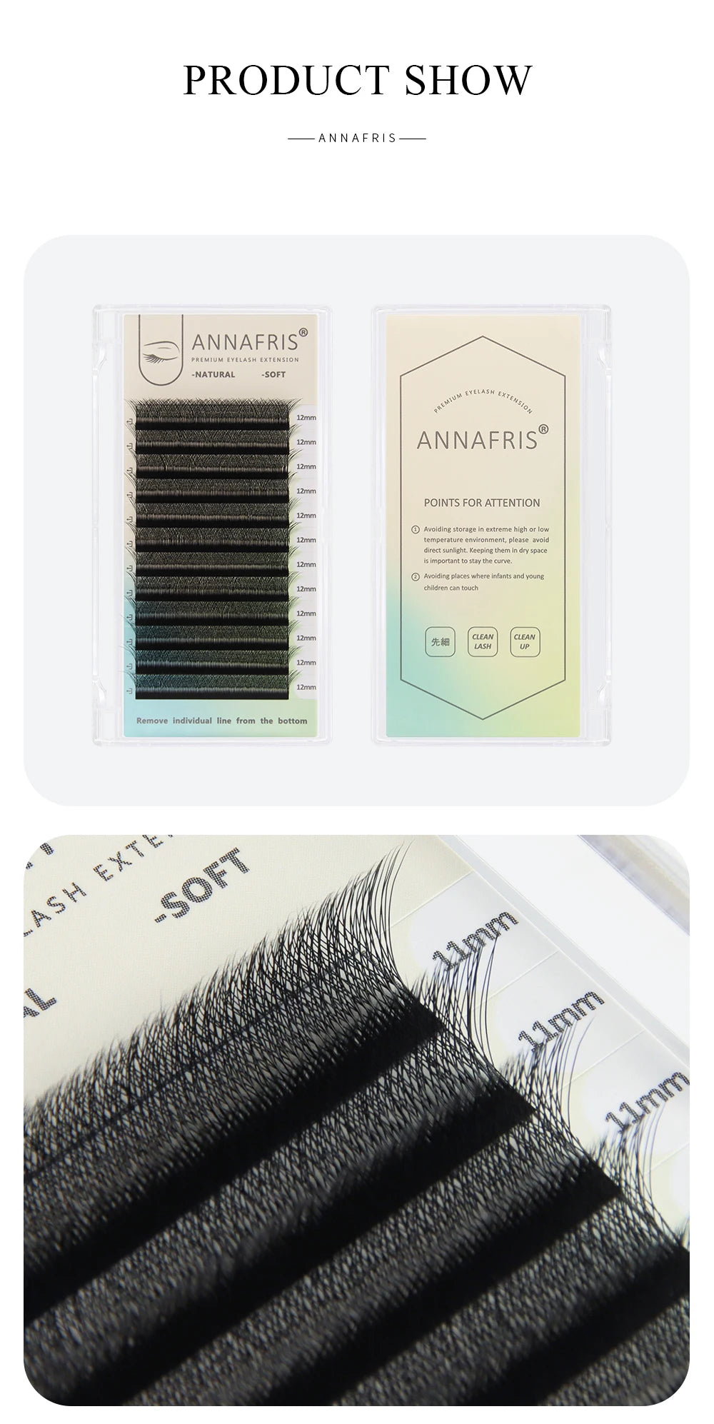 ANNAFRIS 4D 5D W Shape Eyelash Extension Handmade 12line/Tray Premade Volume Fans Clover W Lashes