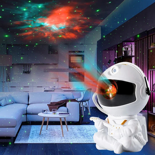 Proyector de astronauta Galaxy Star, luz nocturna LED