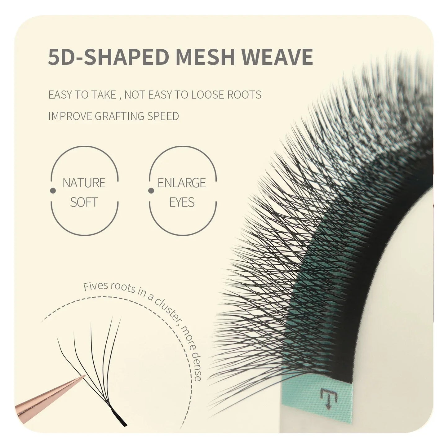 ANNAFRIS 4D 5D W Shape Eyelash Extension Handmade 12line/Tray Premade Volume Fans Clover W Lashes
