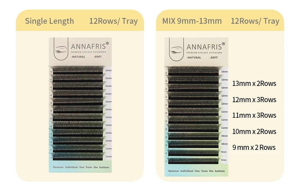ANNAFRIS 4D 5D W Shape Eyelash Extension Handmade 12line/Tray Premade Volume Fans Clover W Lashes