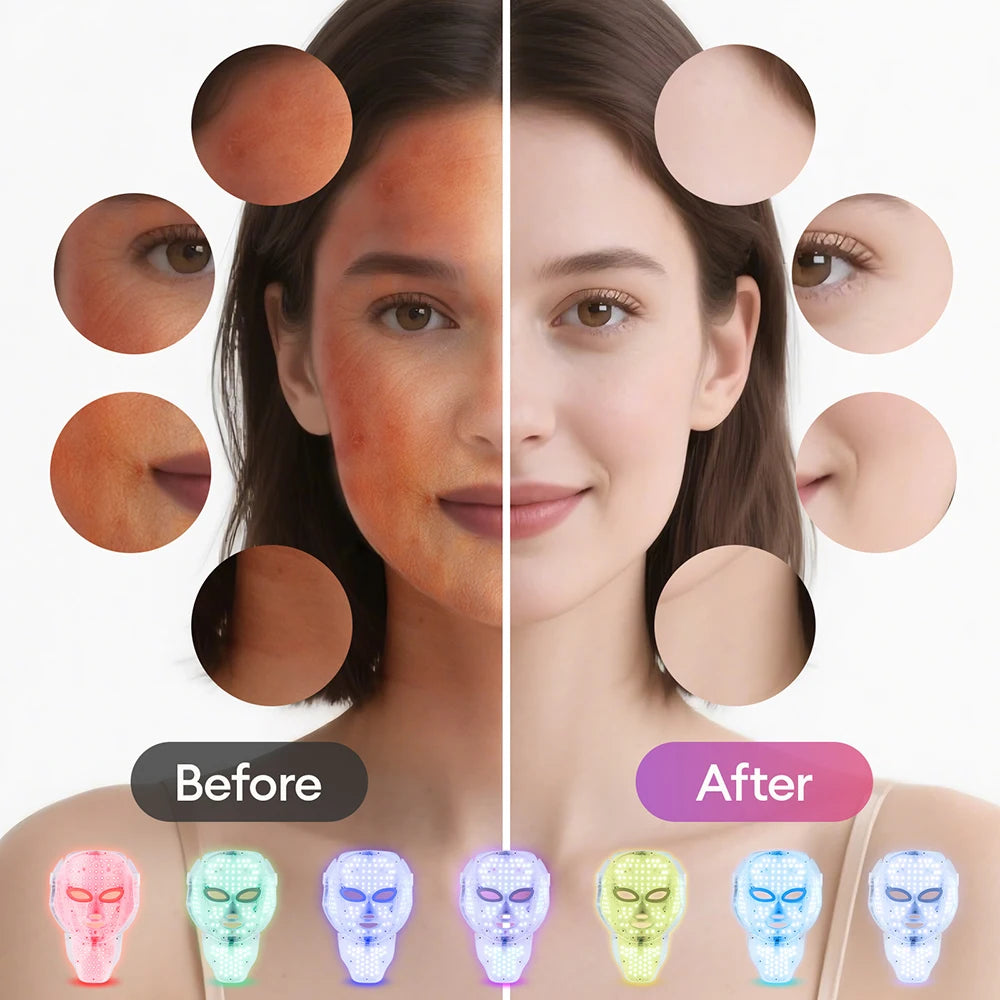 7 Colors Light Face Neck Beauty Mask Anti-Wrinkle Skin Brightening Neck Beauty Mask Skin Tightening Wrinkle Remover Skin Care
