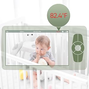 Nuevo monitor de video para bebés de 5 pulgadas con cámara y audio, zoom 4X, batería de 22 horas, rango de 300 metros, audio bidireccional, sensor de temperatura y nanas.